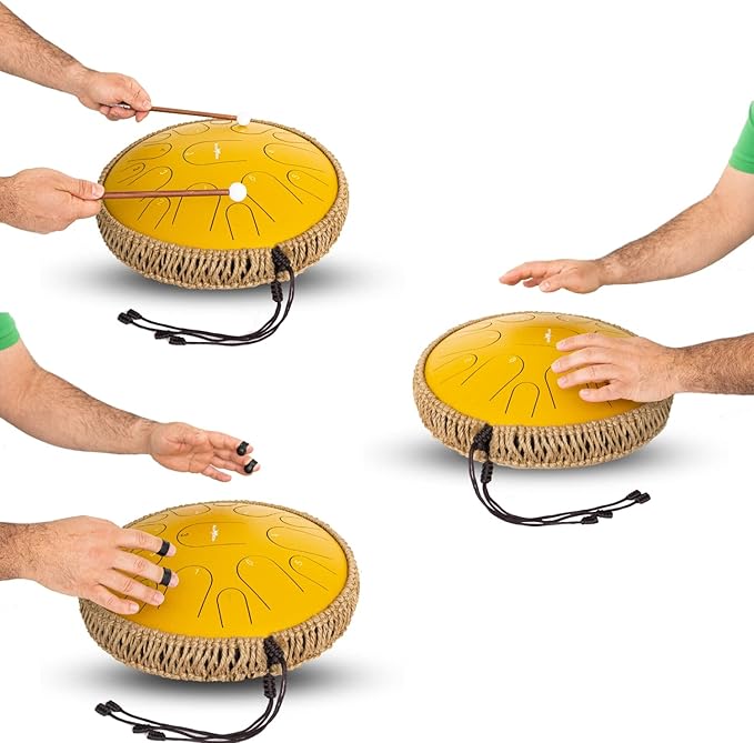 The Balmy Drum - 8 Note 6 Inch Steel Tongue Drum, Steel Drum Instrument, Drums For Children and Adults, Balmy Drum Set for Kids with Music Book, Handpan, Mallet and Carry Bag (White)