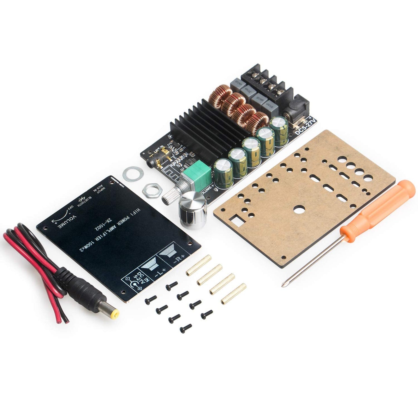 ZK-1002 Bluetooth Amplifier Board with TPA3116D2 Chip - Bluetooth and AUX Input, DC: 5-24V