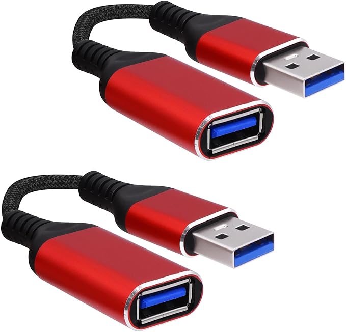 USB 3.0 Data Blocker USB Type A Male to Female Data Blocking Defender Adapter Cable Only Charging Protect Against Juice Jacking, Hacking for Phone Tablet -15cm/6 inch, 2 PCS
