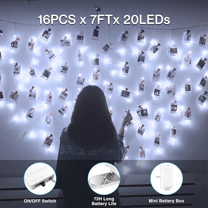 Olafus 16 Pack Fairy Lights Battery Operated, IP68 Waterproof Mini String Light, 7ft Small LED Bottle Light for Wedding Vase Centerpieces Table Decorations Christmas Indoor Party Jars Gift Cool White