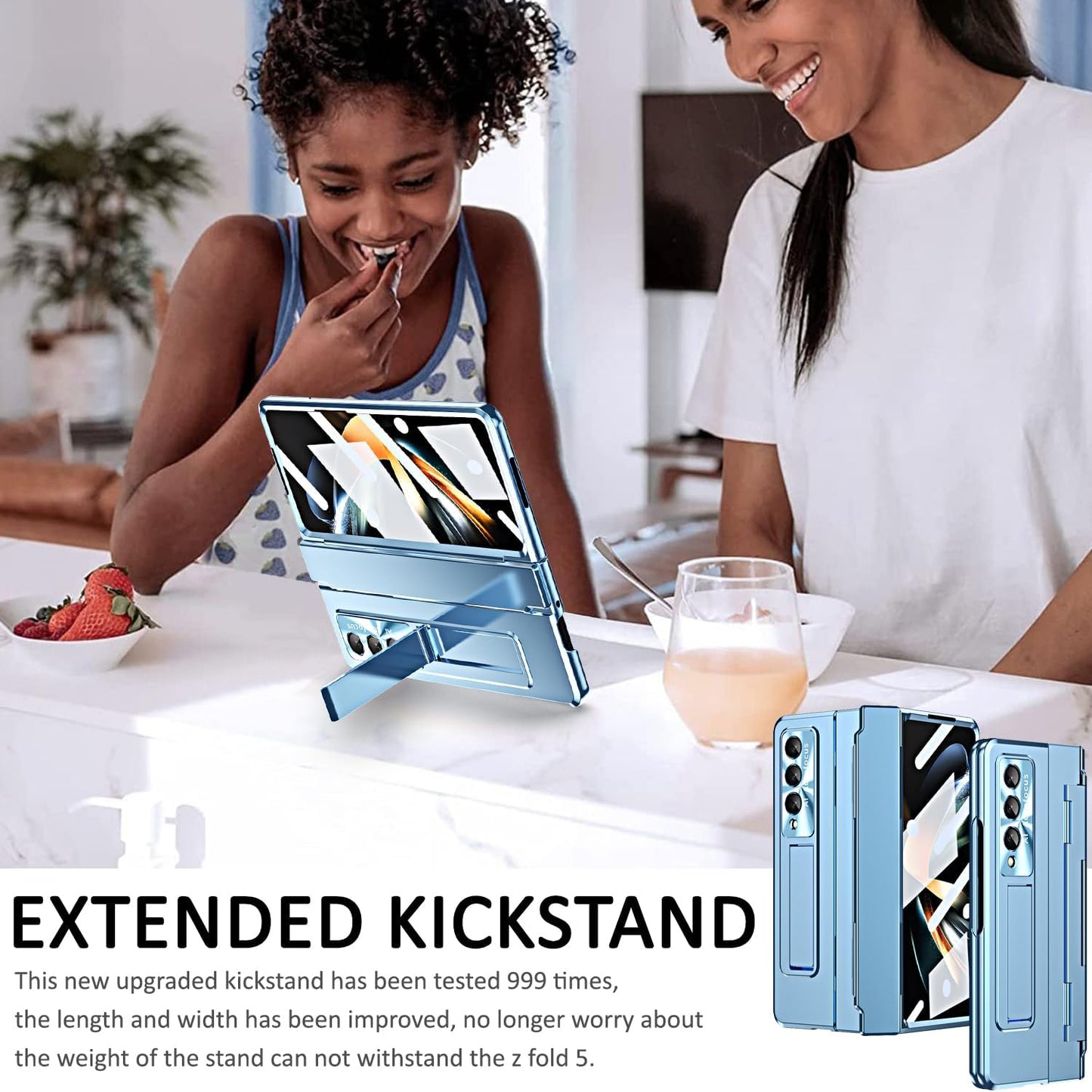Miimall Compatible Samsung Galaxy Z Fold 5 Case, with Upgraded Hinge Protection + Camera Lens Film + Front Screen