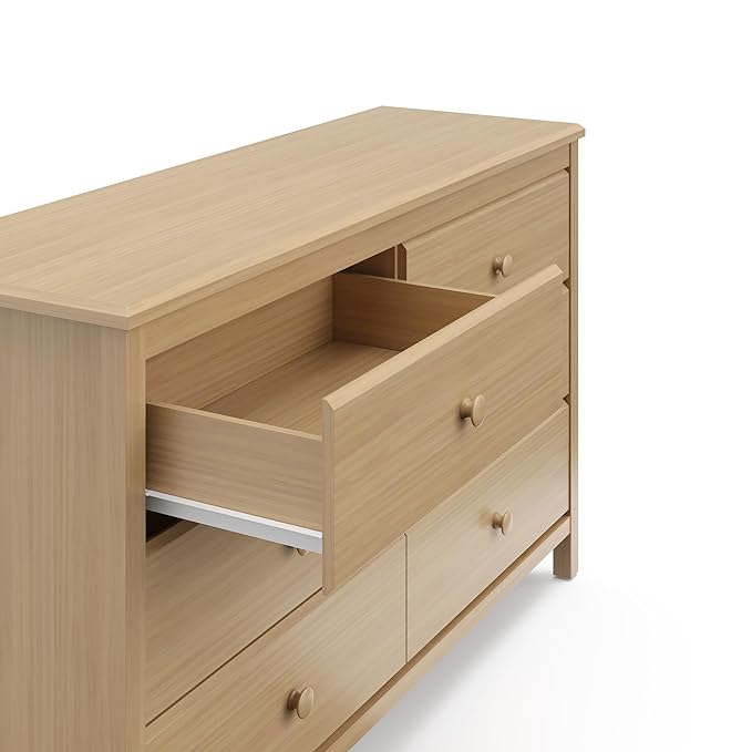 Storkcraft Alpine 6-Drawer Dresser (Driftwood) – GREENGUARD Gold Certified, Brown Dresser for Bedroom, Kids & Nursery Storage Drawers, Safety Interlocking Drawers, Pre-Installed Tracks, Kids Bedroom