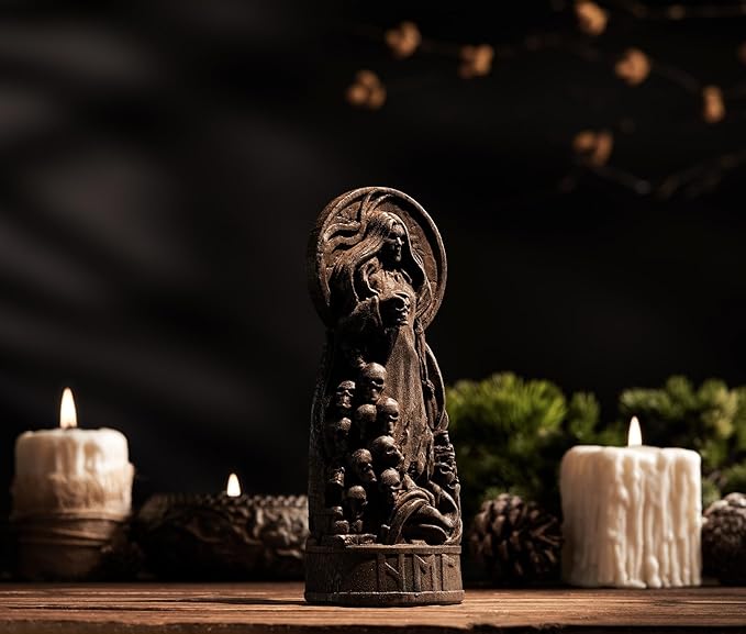 Hel Norse Goddess, Hel Viking Goddess, Pagan Altar Figure, Norse Gods, Pagan Statue, Scandinavian Goddess, Viking Statue, Norse Pantheon (Black)