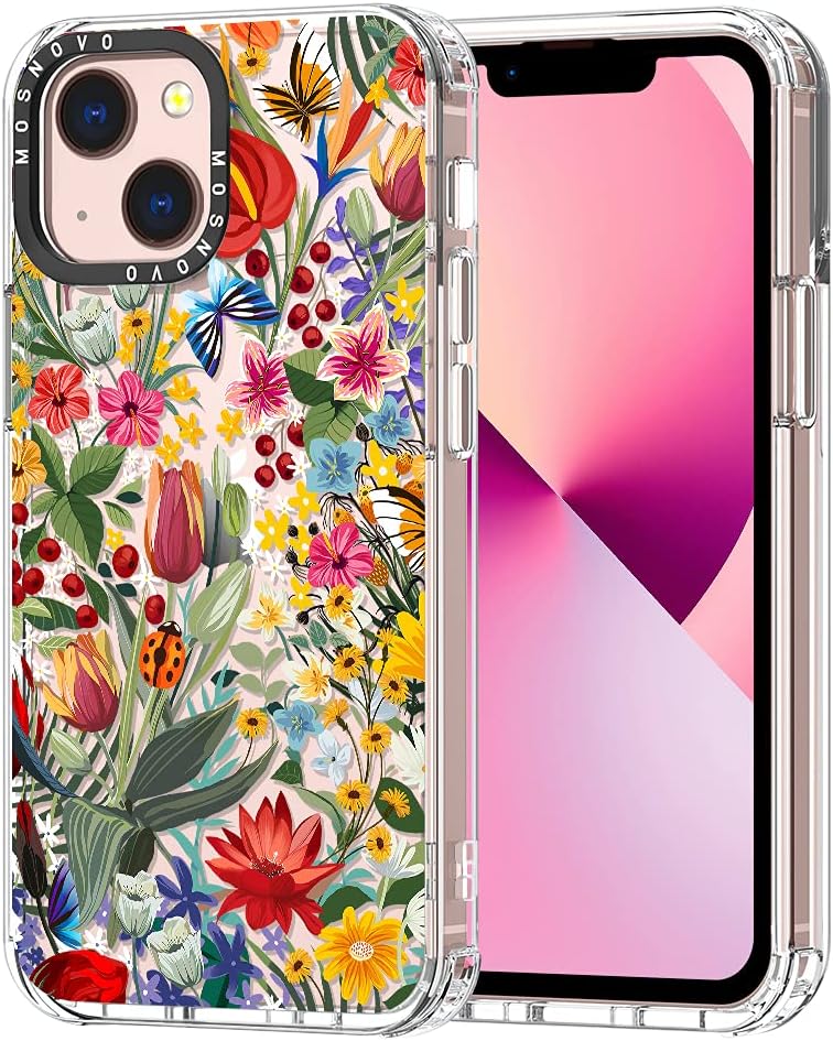MOSNOVO iPhone 13 Case, Clear TPU Bumper Phone Case with Military-Grade Drop Protection and Anti Peel Off Tech - in The