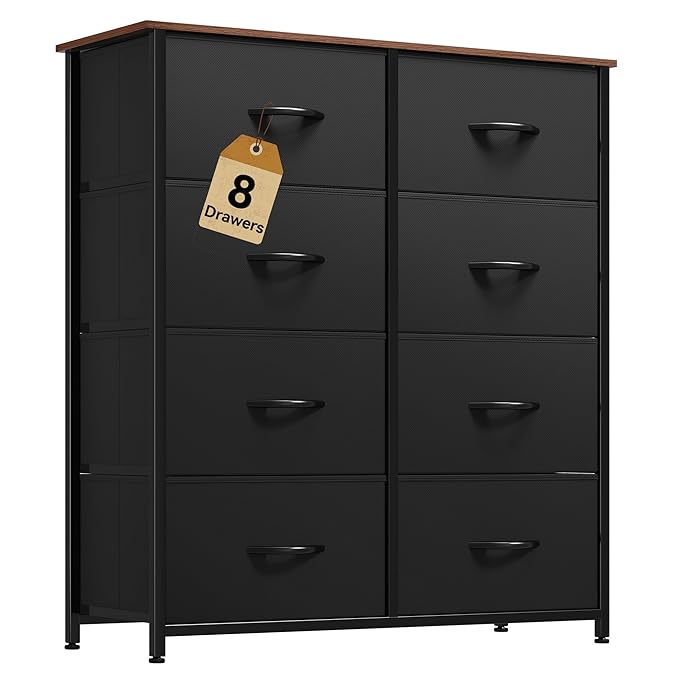 DWVO 8-Drawer Fabric Dresser, Furniture Storage Tower Cabinet, Organizer for Bedroom