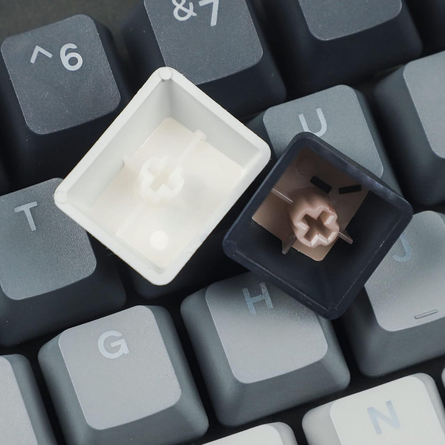 YMDK Double Shot 108 Dyed PBT Keycap Set, Rainbow Carbon Sunset Backlit for MX Switches (Polar Day)