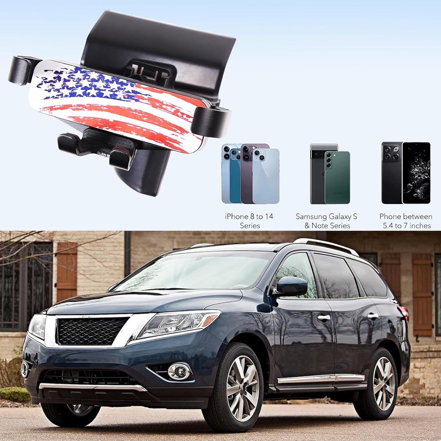 Lcojicep Car Navigation Screen Mobile Phone Holder for Nissan Pathfinder 2013-2018 (Right Style C)