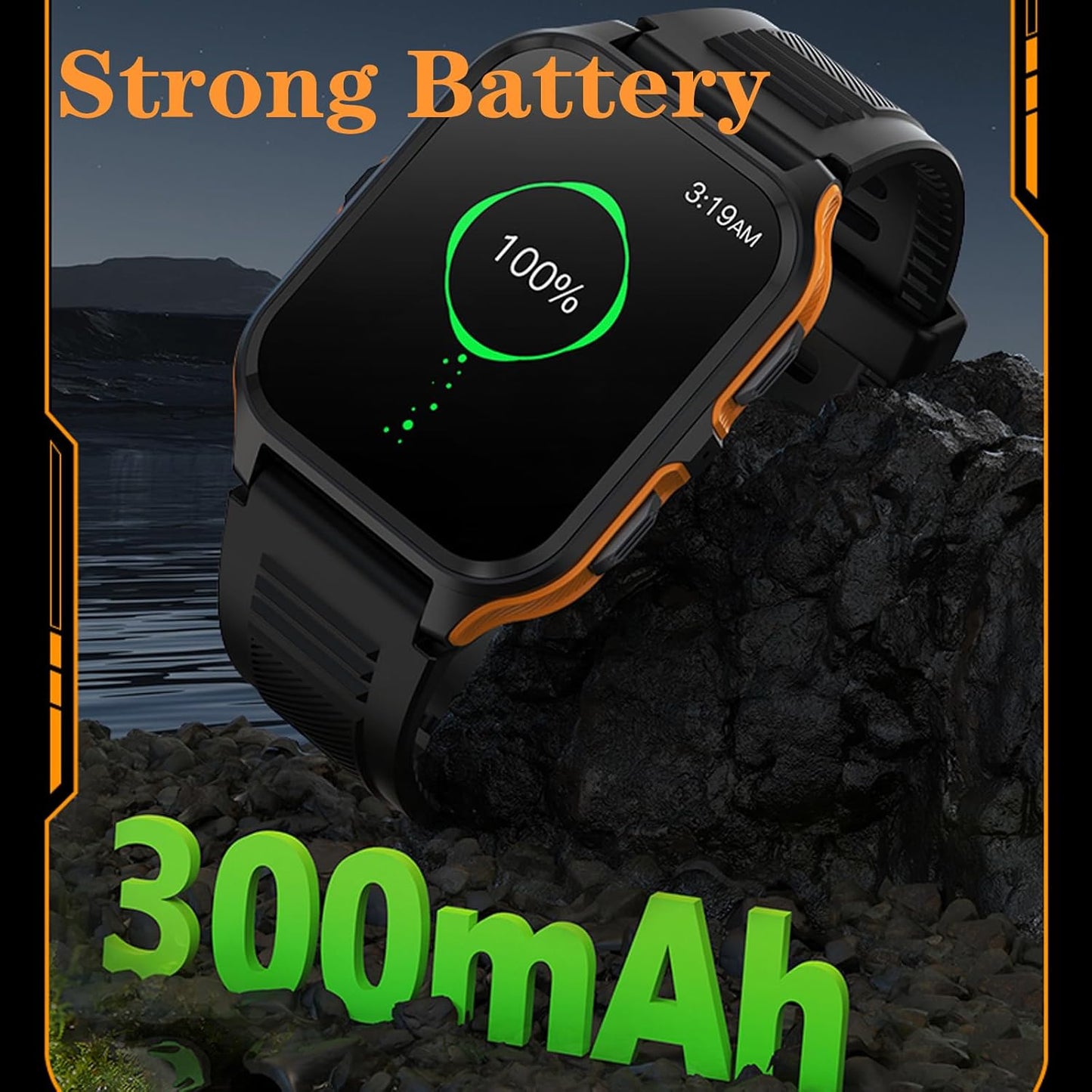 Yihou Rugged Military Smart Watch for Men, 1.83" Outdoor Running Smartwatch with Answer/Make Call, 100 Sport Modes