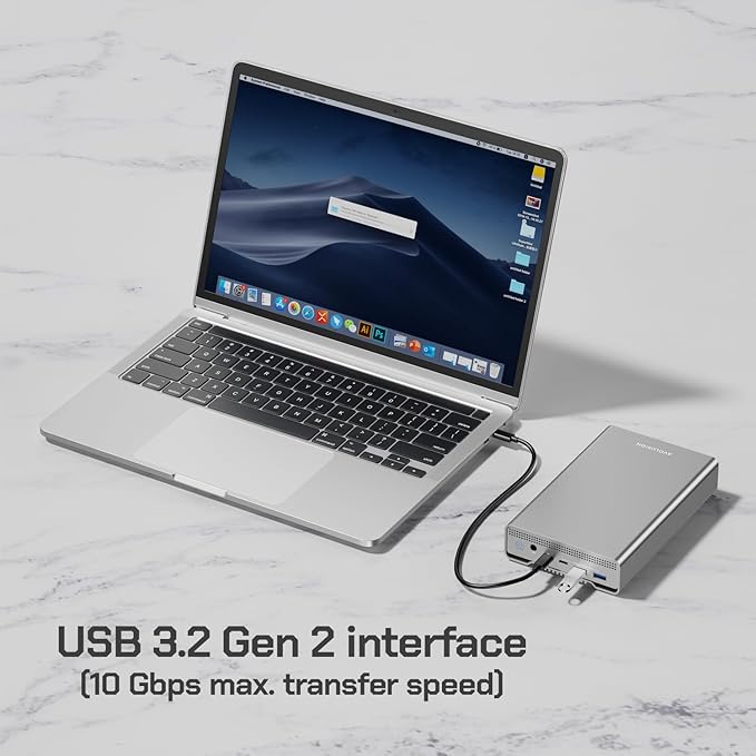 Avolusion PRO-G1 Series 16TB USB 3.2 Gen 2 (10Gbps) USB-C External Hard Drive for Windows/MacOS (Grey)