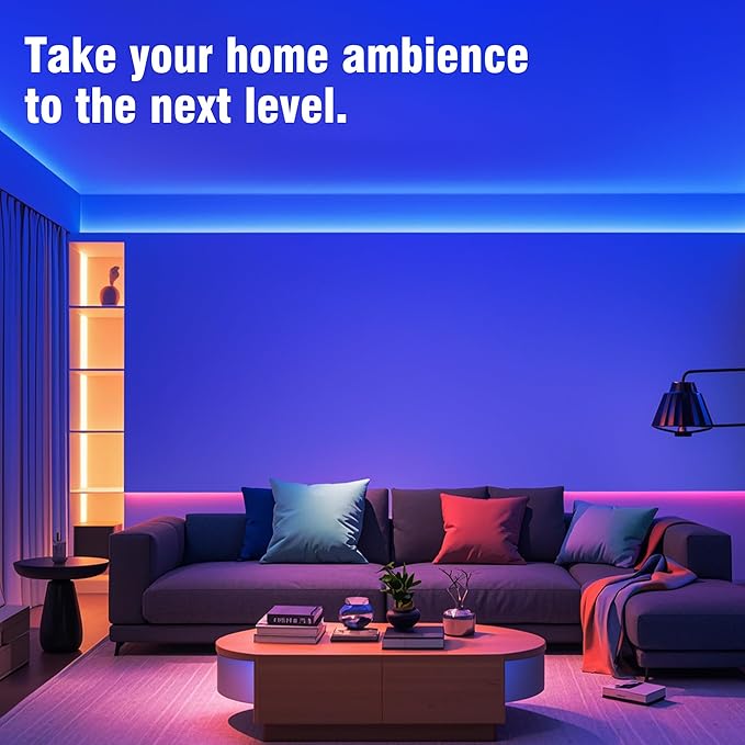 VOLIVO Led Strip Lights 200 FT, RGB App Controlled Bluetooth Led Light Strip Sync with Music, Color Changing Lighting for Bedroom, Home Decoration