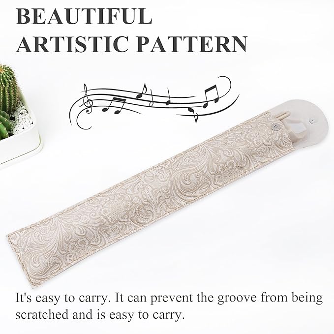 Recorder Instrument for Beginner Adults,8-Hole Soprano Descant Recorder Music Flute with with Cleaning Rod & Leather Case For Home Entertainment(3-Carved White)