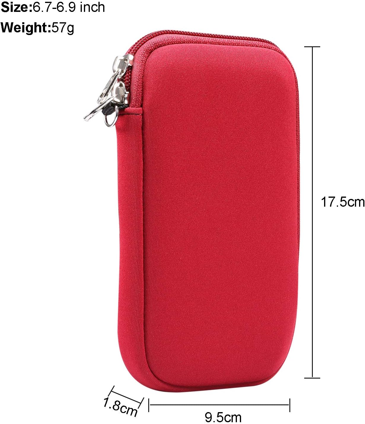 Neoprene Cell Phone Pouch, Soft Elastic Shockproof Mobile Phone Case with Necklace Lanyard for iPhone 12 Pro Max XS