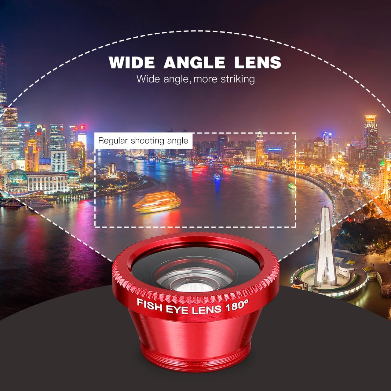 External Lens for Mobile Phone 3-in-1 Fisheye Macro Wide Angle Lens with Clip for iPhone and Smartphones