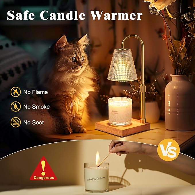 Adjustable Candle Warmer Lamp with Timer Dimmer,Birthday Gifts for Women Mom Sister,House Warming Gifts New Home Room Decor,Vintage Wax Warmer for Scented Wax Jar Candles