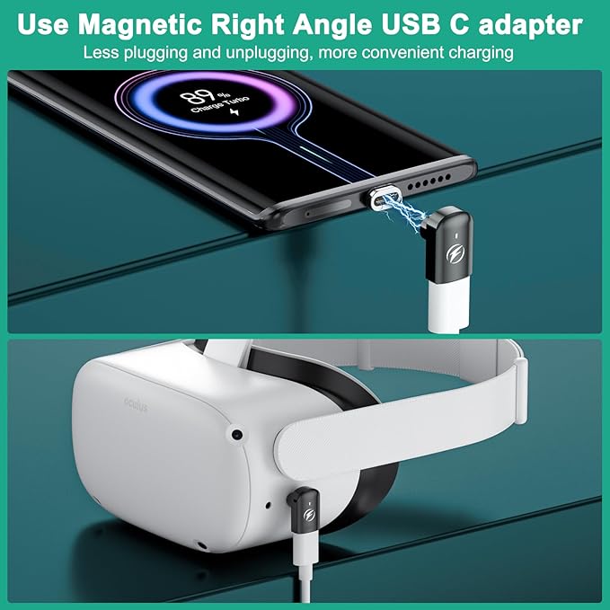 HanCenDa 90 Degree USB C Magnetic Adapter 2Pack, Right Angle Magnetic USB C Adapter with 40Gbps Data Transfer PD 140W Charge 8K 60Hz Video for Thundebolt, MacBook Pro/Air and More Type C Devices