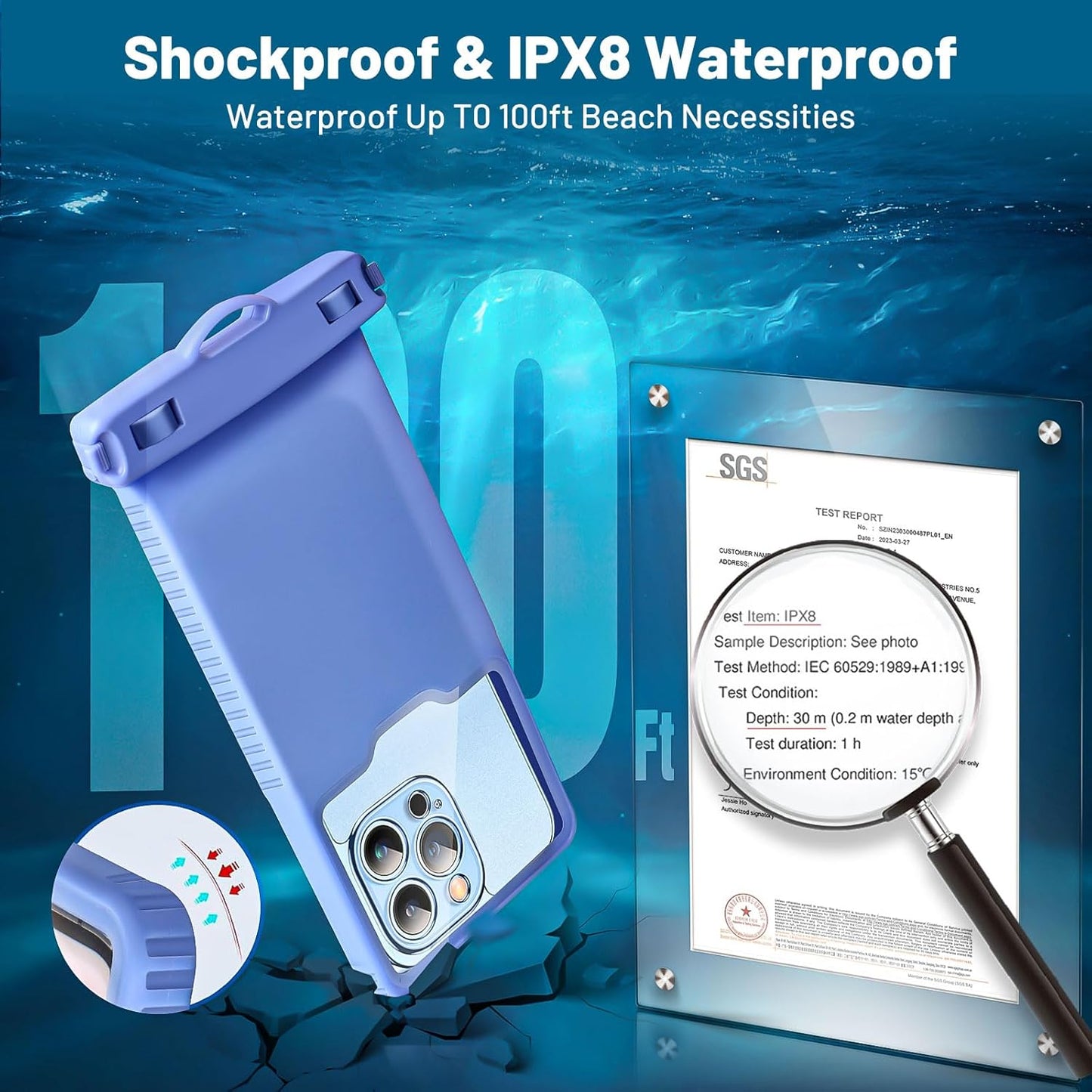 Niveaya Waterproof Phone Pouch, Compatible with iPhone 15 14 13 12 Pro Max, IPX8 Kayak Accessories, Travel Essentials