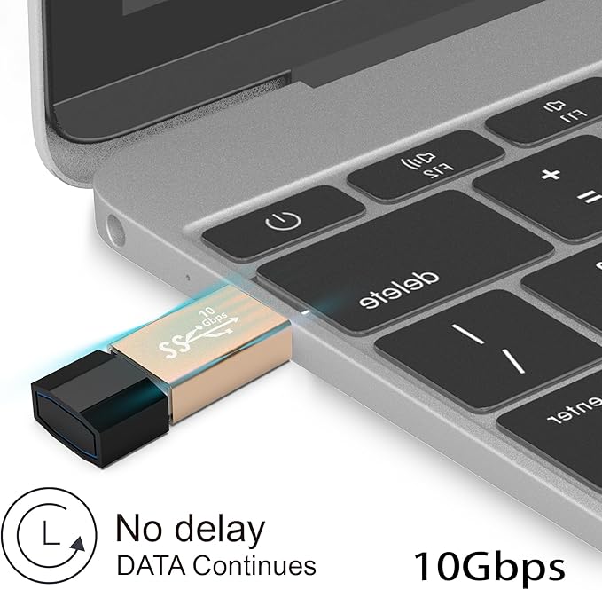 3Pack USB Coupler Male to Female USB 3.0 Type A Adapter Superspeed 10Gbps USB Port Extension Connector Bridge Compatible with Laptop Computer Hard Drive Printer Camera, Gold