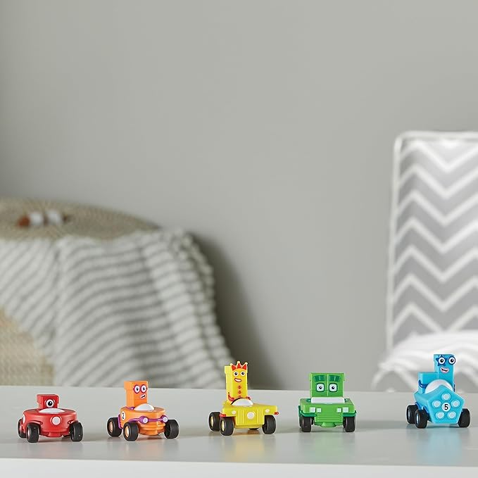 hand2mind Numberblocks Mini Vehicles, Race Car Toys, Toy Vehicle Playsets, Play Figure Playsets, Small Figurines for Kids, Number Toys, Counting Toys, Math Toys for Kids 3-5, Birthday Gifts for Kids