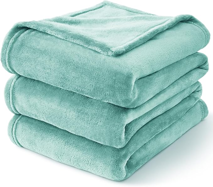 BEDELITE Fleece Blanket Haze Blue Throw Blankets for Couch & Bed, Luxury Plush Cozy Fuzzy Blanket 50" x 60", Super Soft Warm Lightweight Throw Blanket for Travel Camping