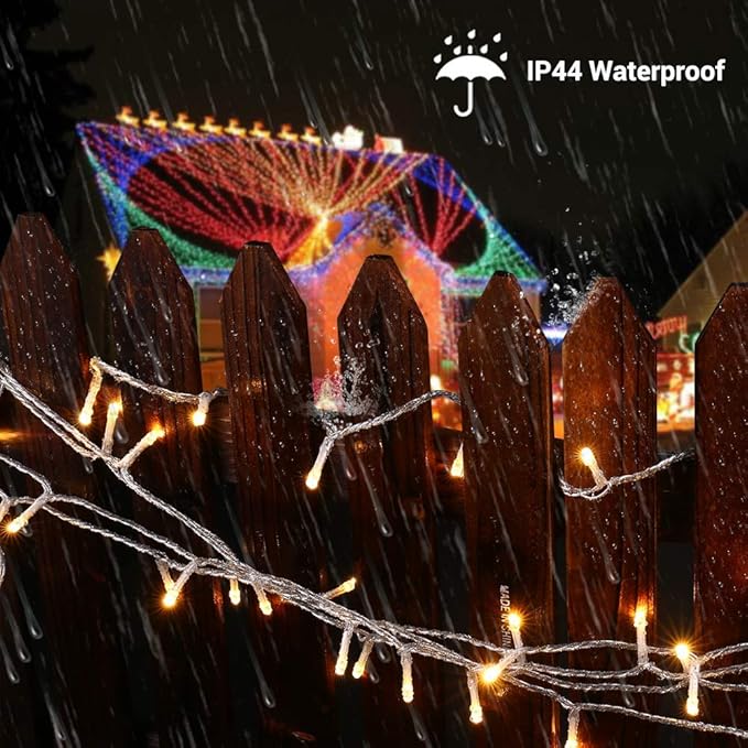 Brizled Color Changing Christmas Lights, 300 LED Christmas String Lights Connectable, 115ft 11 Modes Tree Lights Warm White & Multicolor Clear Wire Xmas Lights Remote for Xmas Party Home