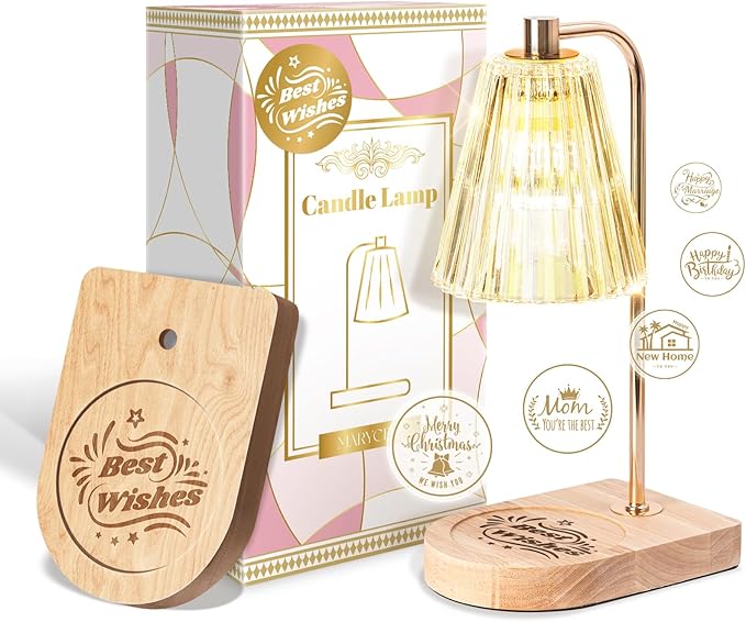 Marycele Candle Warmer Lamp with Timer, Unique Thanksgiving Gifts for Women Girls Sister Teacher with Best Wishes, Wax Melts Warmer for Jar Candles