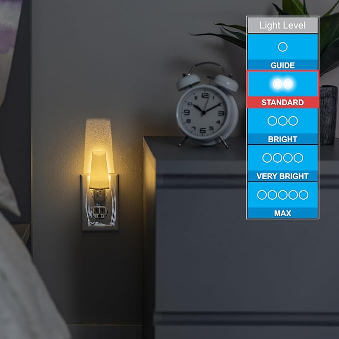 Lights by Night LED Night Light, Plug-in Manual On/Off Warm White, Sunrise Sunset Ideal Nightlight for Bedroom, Bathroom, Nursery, Hallway, Kitchen, 44941