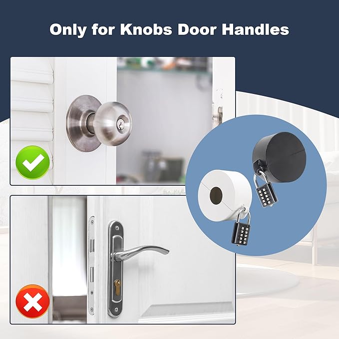 Door Knob Lockout Device with Padlock,Temporary Door Handle Lock Cover for Dementia Patients, Outdoor Water Faucet Lock Cover for Hose Bib Lock、Propane Tank Lock、Water Spigot Lock-Black