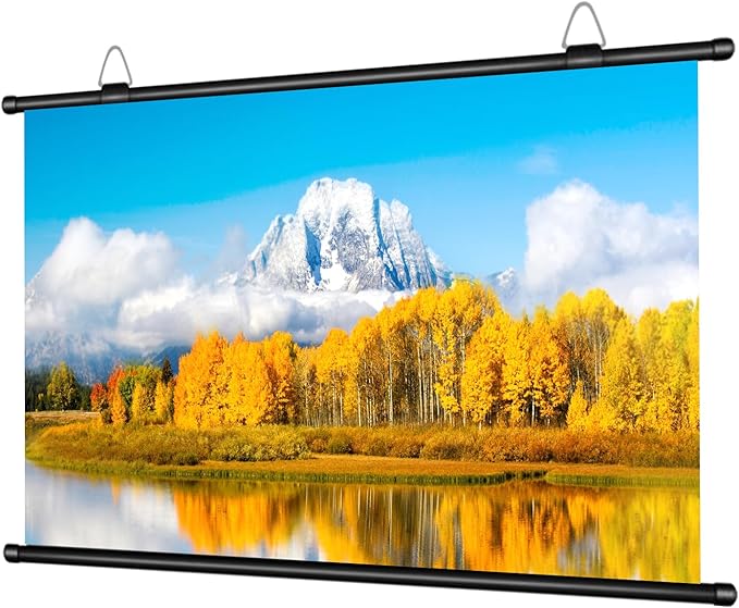 100-Inch Portable Projector Screen, XIAOHUI 16:9 Aspect Ratio, Non-Perforated Anti-Light, Easy Install,100% Polyester Professional Projector Screen