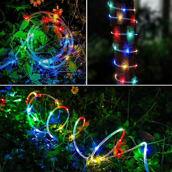 LED Rope Lights Battery Operated String Lights 40FT 120 LEDs 8 Modes Fairy Lights with Remote Timer Outdoor Decoration Lighting for Garden Patio Party,Weddings,Christmas Décor (Multi-Color)