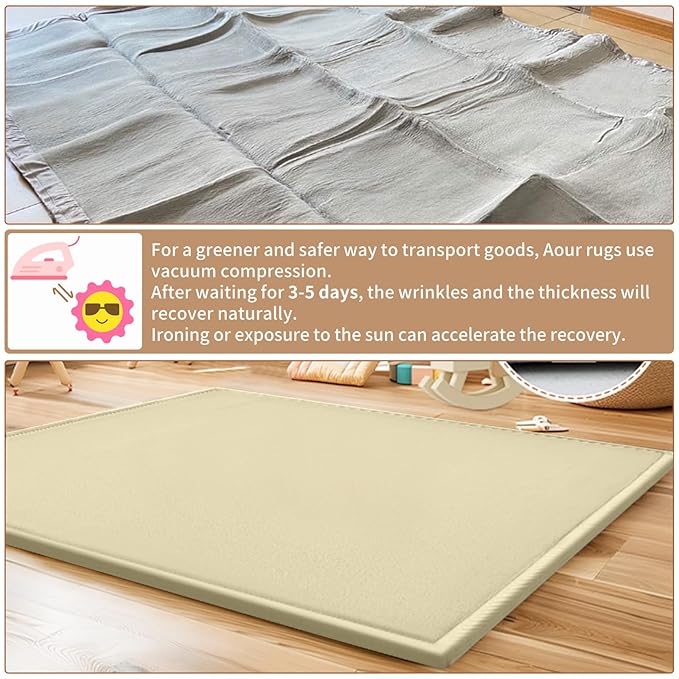 Baby Play Mat for Floor - 1.4" Thick Memory Foam Rug, 80"x70" Playpen Tummy Time Mat, Soft Velvet Nursery Rug, Large Padded Crawling Mat, Cushioned Pads for Playroom Toddlers, Infants, Yoga, Tatami