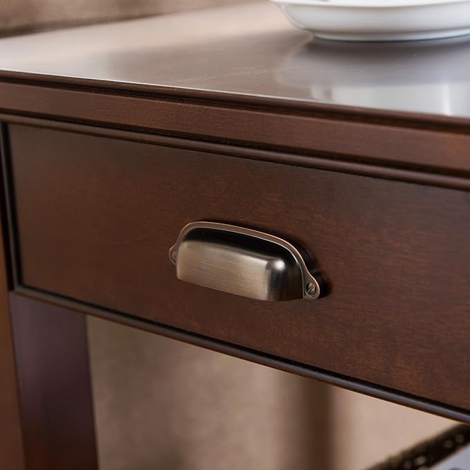 Laurent Narrow End Table, Solid Wood with Drawer and Shelf, Chocolate Cherry Brown, Perfect for Living Rooms, Bedrooms, and Small Spaces – Leick Home, 10506