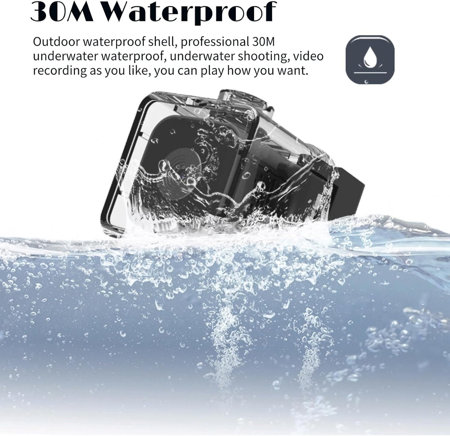 Yoidesu Dragon Touch 4K Action Camera, 20MP, Underwater Waterproof Sports Cam with Accessories Kit