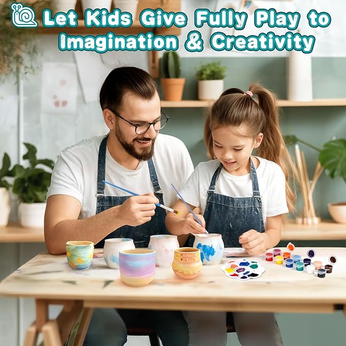 Kids Pottery Wheel Kit - Mini Pottery DIY Kit & Tools for Beginners with Clay and Sculpting Tools, Complete Painting Kit Supplies Arts and Crafts Toys Gifts for Kids 4-6 6-8 8-12 Year Old Boys Girls