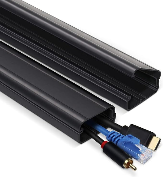 TV Cord Hider - 39in(3xL13in) Cord Covers for Wall Mounted TV Cable Hider Wall Kit | Wire Hiders for TV on Wall, Wire Covers for Cords, Cable Concealer Hide Cords, 1.5" W*0.75" H, Black