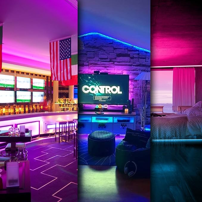 DAYBETTER Led Strip Lights Smart with App Control Remote, 5050 RGB for Bedroom, Music Sync Color Changing for Room Party 200 ft (4 Rolls of 50 ft)
