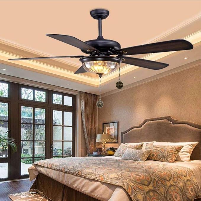 Copper Ceiling Fan Pull Chain Set, Decorative Totem Fan Pull Chain Pendant Extension, 12 Inches Lighting & Fan Beaded Ball Chain Extender Ornament with Connector, Moon and Sun (4Pack)