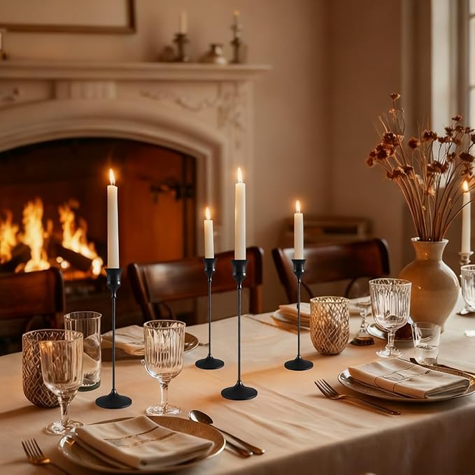 Candlestick Holders Black, 1 Pack Taper Candle Holder for Candlesticks, Candle Sticks Holder Decor for Home Decor