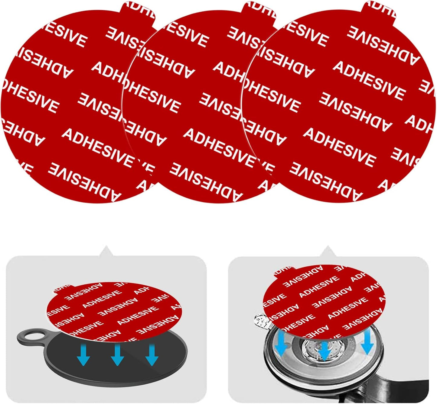 PKYAA 3pcs Dashboard Pad Mounting Disk Replacement Kit, 2.76" Circle Heat Resistant Double-Sided Stickers