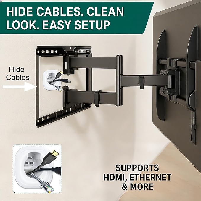 in-Wall Cable Management kit, Cord Hiding for Wall, Hide TV Wires When Mounting A TV, Includes Power & Low Voltage Cable Management, Includes Hole Saw Drill Attachment for Easy Install