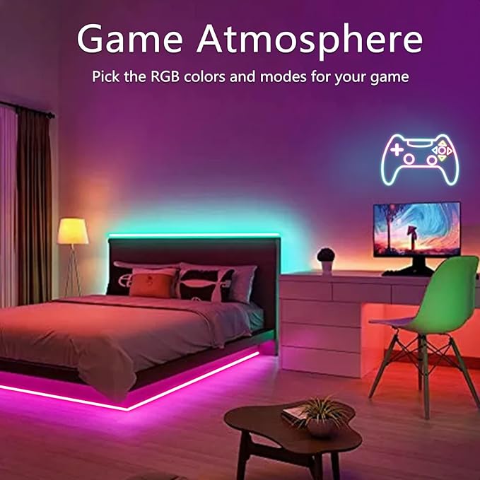 60FT Neon Rope Lights,Flexible Led Rope Light Control with App/Remote,Multiple Modes,Music Sync,IP65 Outdoor RGB Led Strip Lights Waterproof