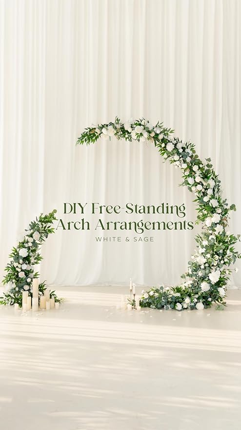 Ling's moment Artificial Flowers 50Pcs White Roses Decor w/Stems,3" Real Touch DIY Foam Floral for Wedding Bouquet/Centerpieces, Outdoors Party Backdrop, Room/Table, and Garden/Pot Decorations