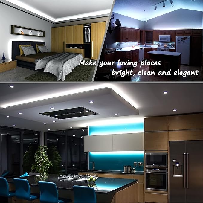 Daylight Rope Lights, 16.4ft Flexible Waterproof LED Strip Light, Nature White, Indoor Outdoor Decorative Lighting for Home Christmas Holiday Garden Patio Party