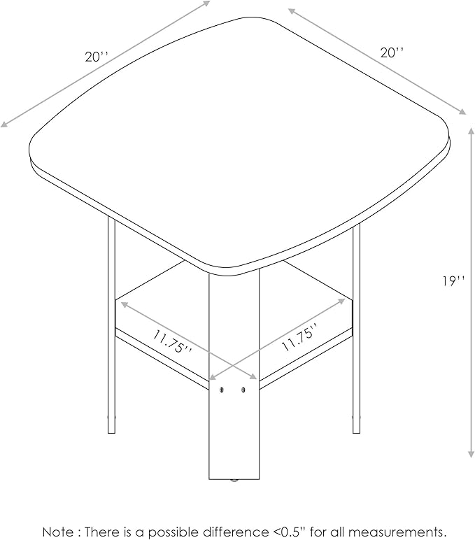 Furinno Simple Design End Table, 2-Pack, Espresso