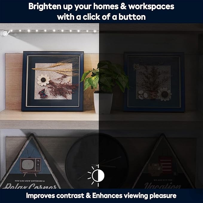 Battery Powered LED Strip Lights, 3 Pack 40 Inch Cordless White LED Light Strips for Shelves and Under Cabinet Indoor Use, Battery Operated LED Strip Lights, Cool White 6500K