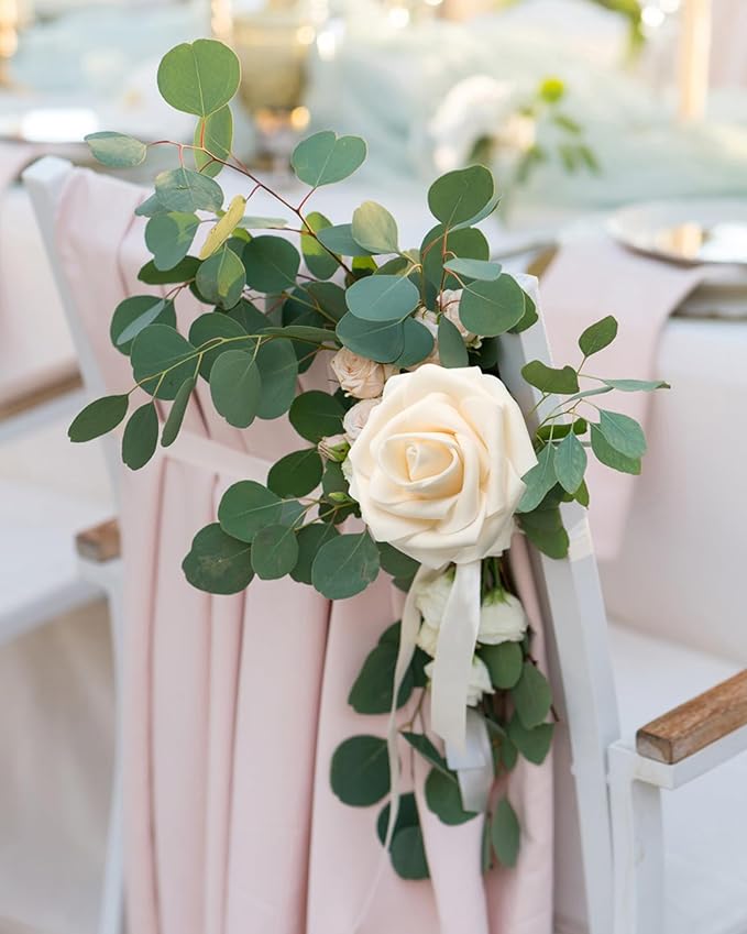 JOYLEX Artificial Flowers Realistic Roses, Real Looking Fake Roses with Stem for DIY Wedding Bouquets Centerpieces Bridal Shower Party Home Romantic Decorations (Champagne, Regular 3" - 200pcs)