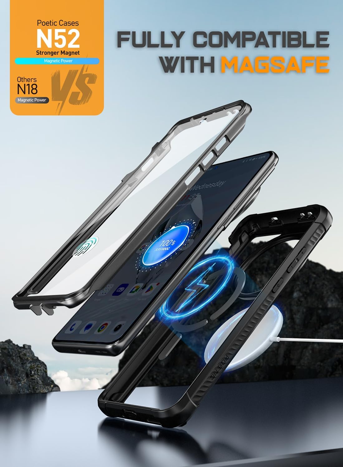 Poetic Guardian Case for OnePlus 12 5G (2024) - Rugged Clear Cover, Full-Body Hybrid, Built-in Screen Protector,