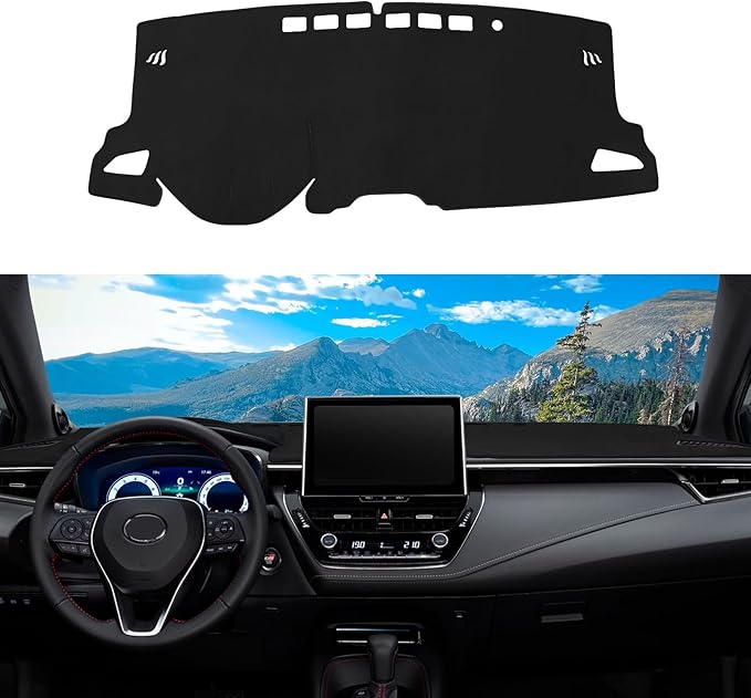 Dashboard Cover Mat Custom Fit for 2019-2023 2024 2025 2026 Toyota Corolla Sedan(L LE SE XLE XSE), Hatchback(SE XSE) Dash Cover Nonslip Dash Mat Protector Sunshade No Glare Black
