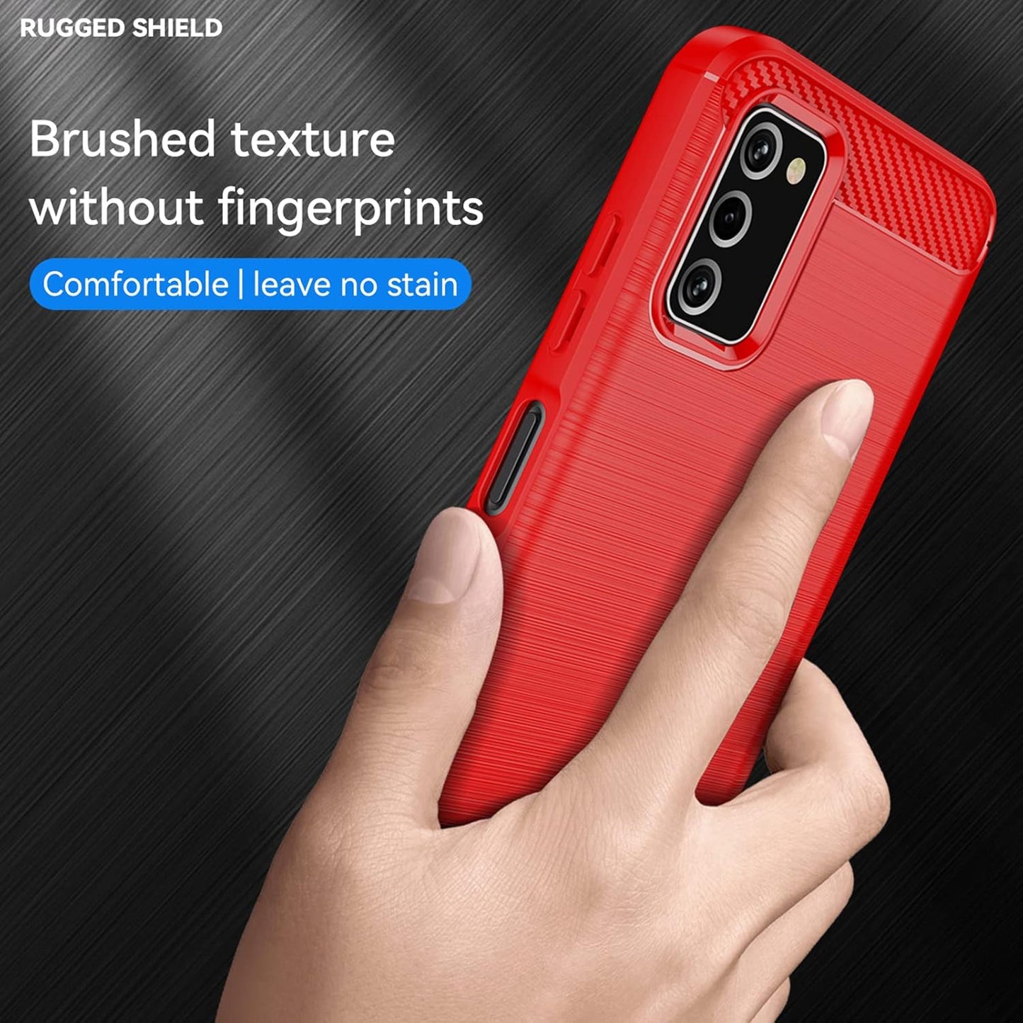 Samsung A03S Case with HD Screen Protector, Fashion Shock-Absorption Flexible TPU Bumper Soft Rubber Case, Red