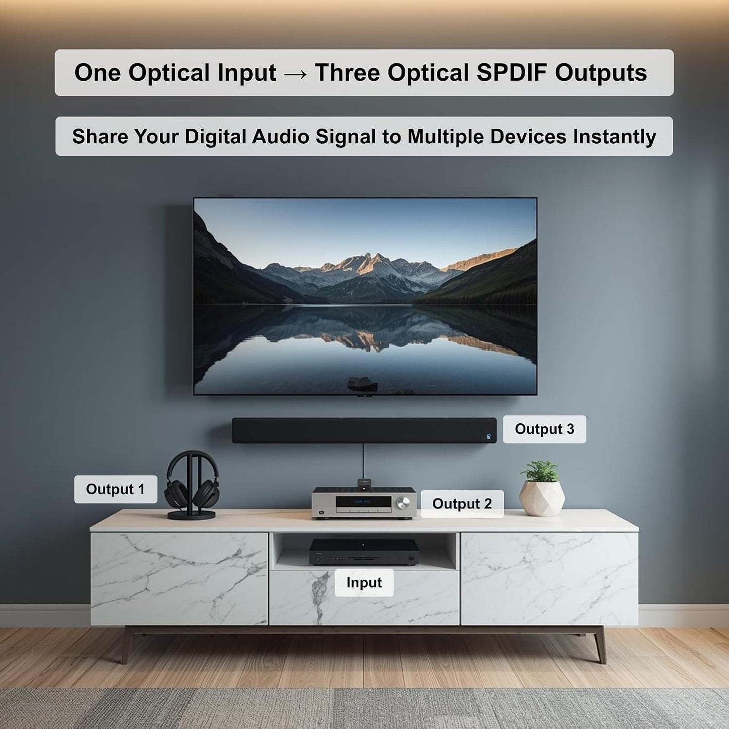 1x3 1 3 5.1 LPCM2.0, [JTD-SP0103] J-Tech Digital Optical Audio Splitter, in Out Toslink SPDIF Digital Audio Splitter