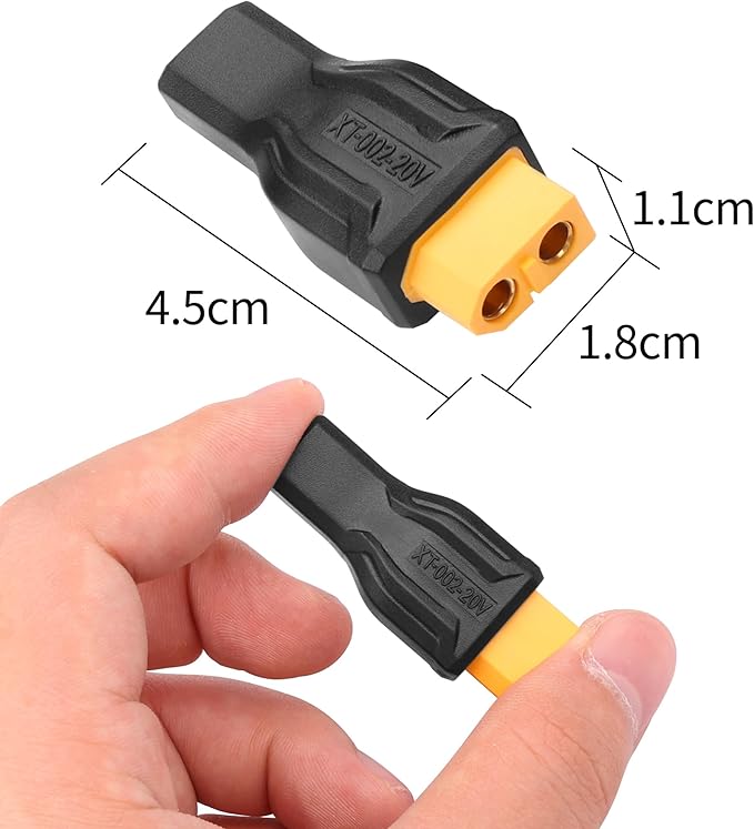 YAODHAOD USB C to XT60 Connector Charging Adapter, Type-C Female Extension 100W 20V/5A for Drone, Model, Energy Storage Power (2Pack)
